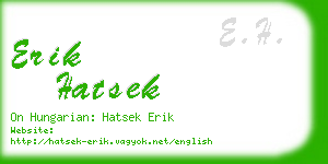 erik hatsek business card